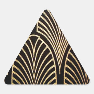 Adesivo Triangular Art nouveau, art deco, padrão do ventilador, bronz