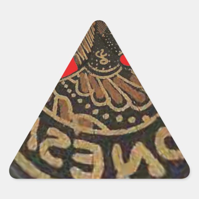 Adesivo Triangular Arte Cultural De Fantoche Sombra Indonésia (Frente)