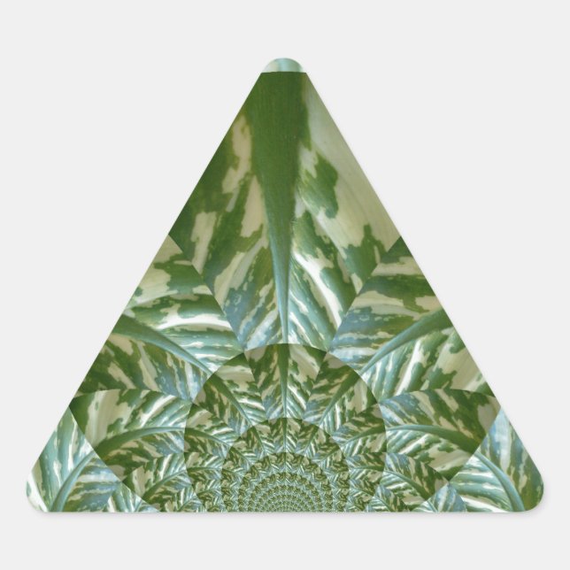 Adesivo Triangular Arte de Estampa de Camuflagem Verde Eco Kaleidoscó (Frente)