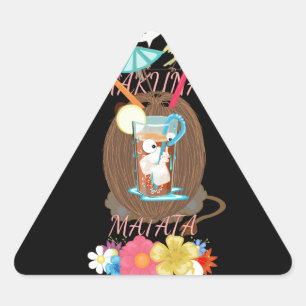 Adesivo Triangular Arte de Limonada de Coco e Limonada da Natureza Tr