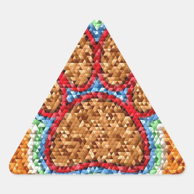 Adesivo Triangular Arte de Pata de Cachorro Baixo (Frente)