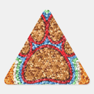 Adesivo Triangular Arte de Pata de Cães com Poli Baixa