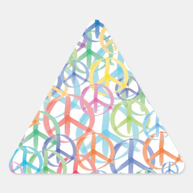 Adesivo Triangular Arte dos Símbolos da Paz (Frente)