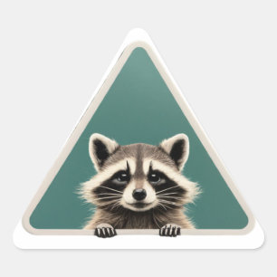 Adesivo Triangular Artista Mischievous Raccoon (Sticker Triângulo