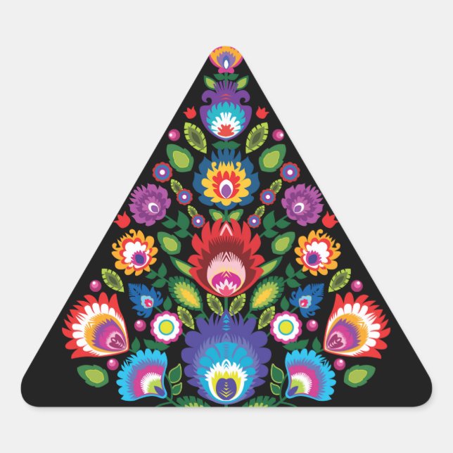 Adesivo Triangular 🎄 árvore de Natal - folclore [preto] (Frente)