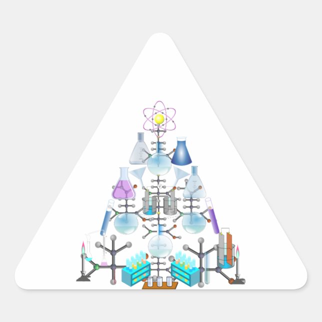 Adesivo Triangular Árvore Química Oh Árvore de Natal (Frente)
