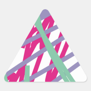 Adesivo Triangular as cores do vintage dos anos 80 80s espirram a