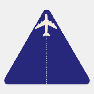Adesivo Triangular avião do viagem com linha pontilhada