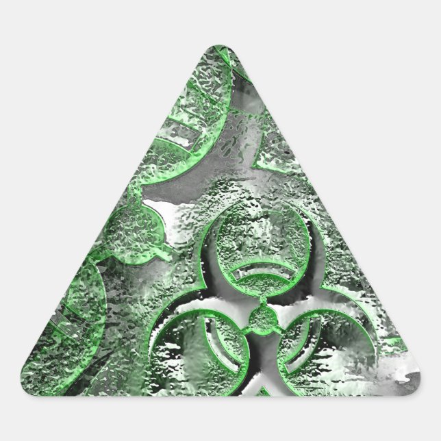 Adesivo Triangular Avisadores tóxicos, sinal de perigo biológico, sím (Frente)