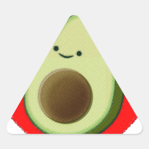 Adesivo Triangular Avocado Bonito No Coração Vermelho