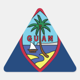 Adesivo Triangular Baixo custo! Bandeira de Guam