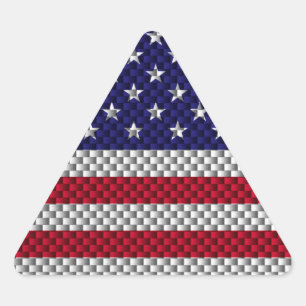Adesivo Triangular Bandeira Americana em Impressão de Estilo de Fibra