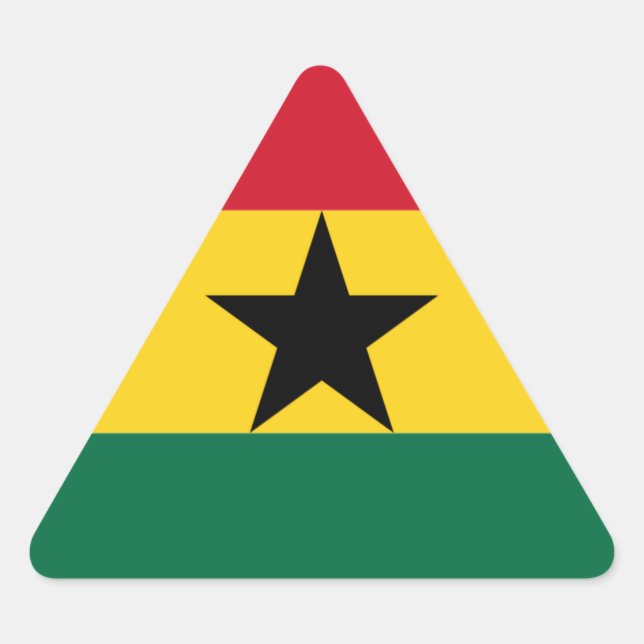Adesivo Triangular Bandeira do Gana (Frente)