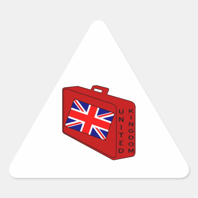 Adesivo Triangular Bandeira do Reino Unido Vermelha Mala (Frente)