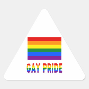 Adesivo Triangular Bandeira e Palavras do Orgulho Gay