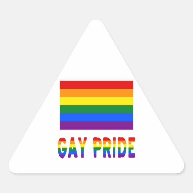 Adesivo Triangular Bandeira e Palavras do Orgulho Gay (Frente)