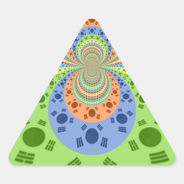 Adesivo Triangular Bandeira Sul-Coreana Inspirou Abstrato Art Impress (Frente)