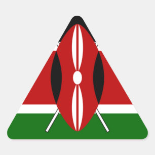 Adesivo Triangular Bandeiras do Kenyan de Kenya