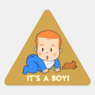 Adesivo Triangular Bebê vermelho-de cabelo bonito