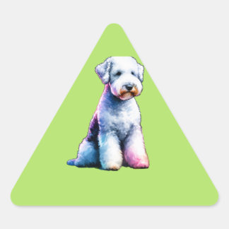 Adesivo Triangular Bedington Terrier Dog