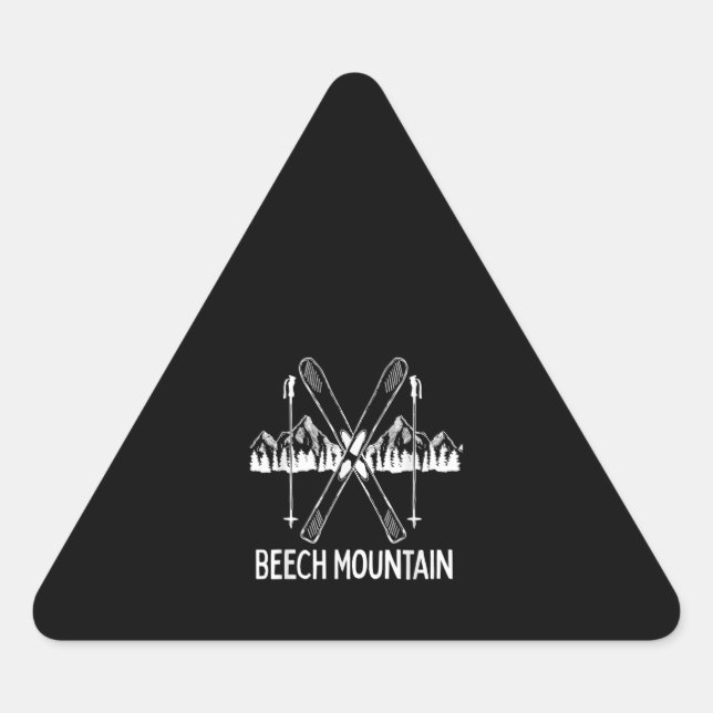 Adesivo Triangular Beech Mountain North Carolina NC Esqui Retroativo (Frente)