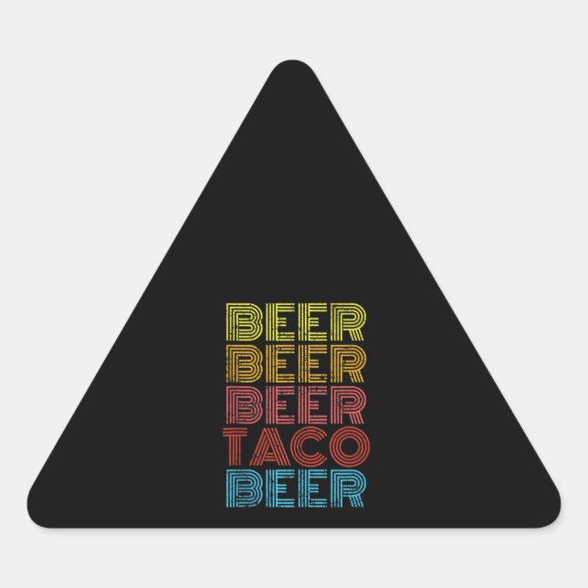 Adesivo Triangular Beer Taco Comida Dizendo Cinco Mexicanos Engraçado (Frente)