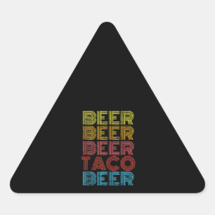Adesivo Triangular Beer Taco Comida Dizendo Cinco Mexicanos Engraçado