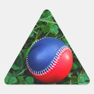 Adesivo Triangular Beisebol Vermelho e Azul com Pintura Branca