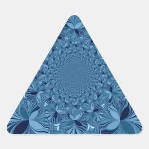 Adesivo Triangular Bela Arte de Caleidoscópio Azul Iridescente e Enca