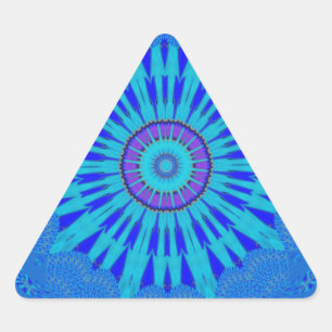 Adesivo Triangular Bela Arte de Mandala Azul Real Impressa