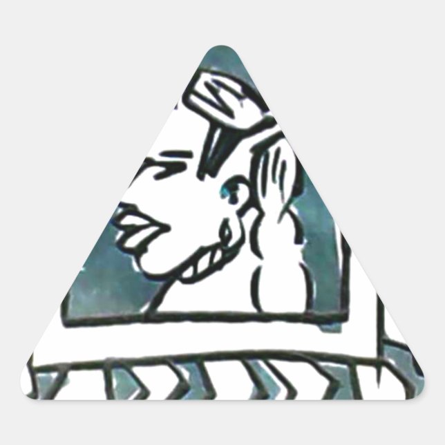 Adesivo Triangular Beleza Africana Bongo Maasai Retrato Arte Tribal (Frente)