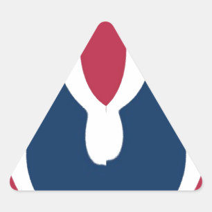 Adesivo Triangular Belo Abstrato de cor vermelho, branco, azul de tex