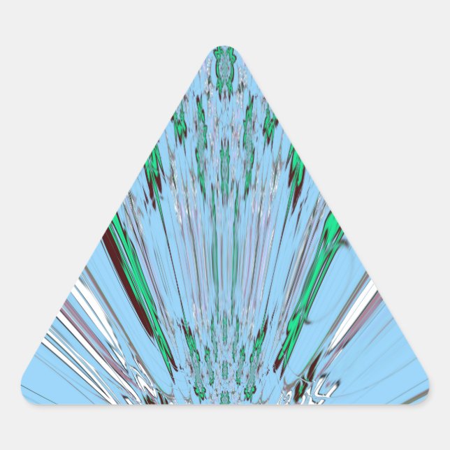 Adesivo Triangular Belo Aqua Azul Azul Incrível Arte Floral (Frente)