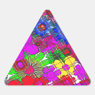 Adesivo Triangular Belo Colorir Incrível Design de Padrão Floral
