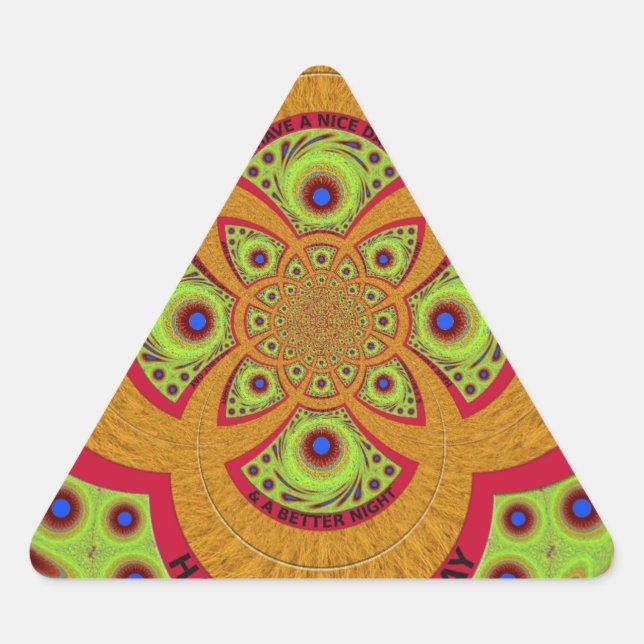 Adesivo Triangular Belo Design do Padrão Africano Mandala (Frente)