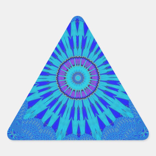 Adesivo Triangular Belo Impressão de Arte Real Mandala (Frente)