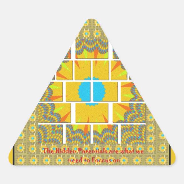 Adesivo Triangular Belo ouro amarelo incrível design gráfico (Frente)