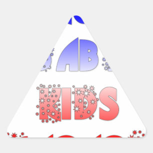 Adesivo Triangular Belos Bebês Franceses Crianças com Bandeiras Nacio