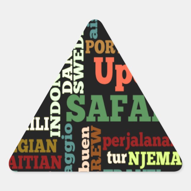 Adesivo Triangular Bênçãos internacionais de Viagem (Frente)