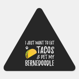 Adesivo Triangular Bernedoodle Taco Lover Cinco De Mayo Cão Mãe