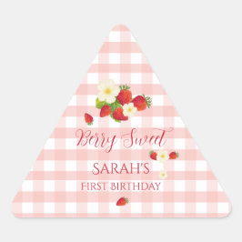 Adesivo Triangular Berry Sweet Strawberry Favor Gift 1st Birthday 