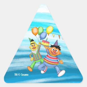 Adesivo Triangular Bert e Ernie Birthday Balloons