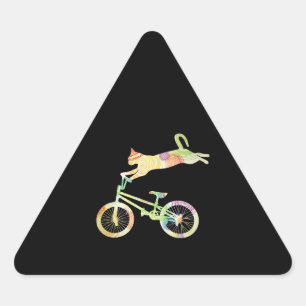Adesivo Triangular Bicicleta de bicicleta de gato - sua coleção de 