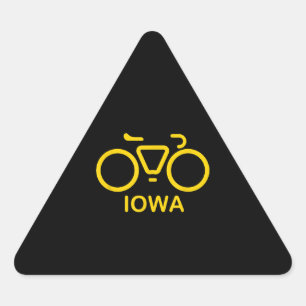 Adesivo Triangular bicicleta iowa, ciclismo iowa, universidade