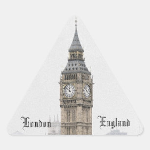 Adesivo Triangular Big Ben London (Watercolor)