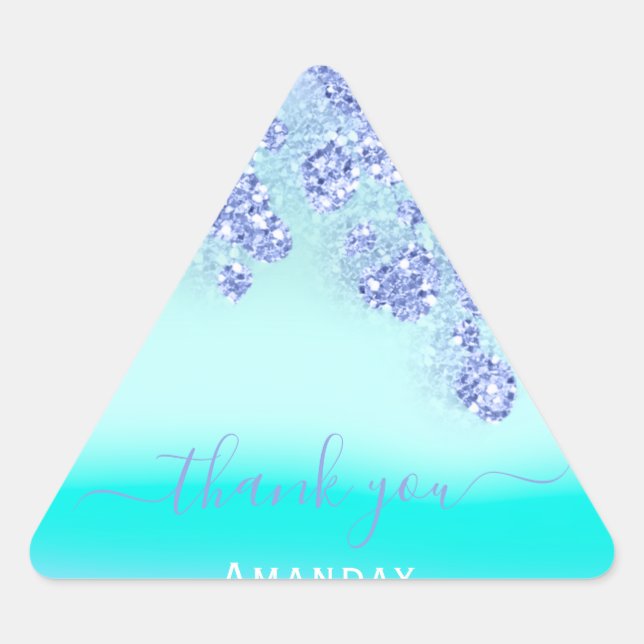 Adesivo Triangular Blueocean Floral Triângulo Glitter Noivado ANIVERS (Frente)