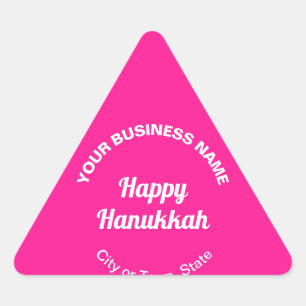 Adesivo Triangular Boas saudações de Hanukkah a rosa