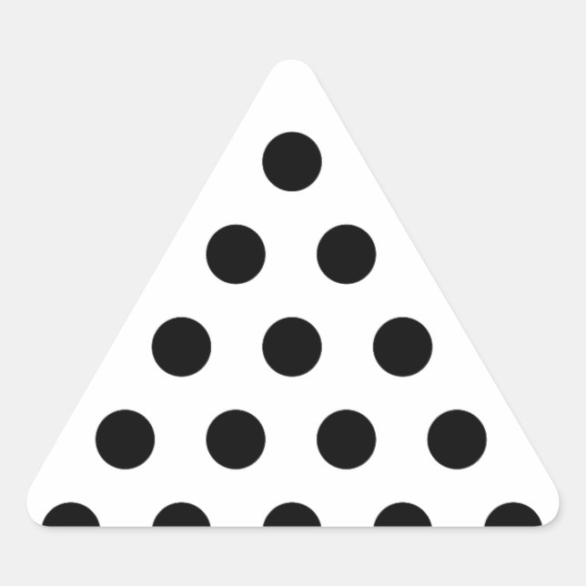 Adesivo Triangular Bolinhas Pretas e Brancas Personalizadas (Frente)
