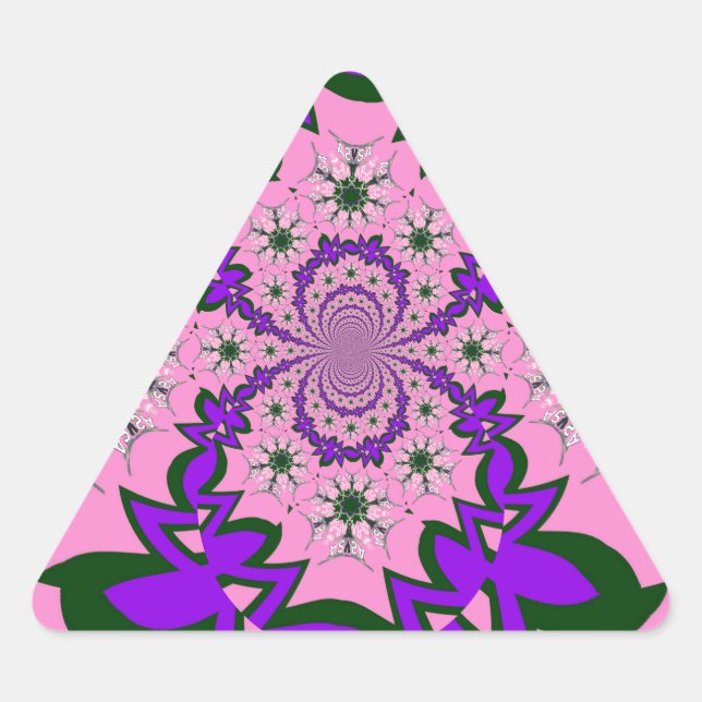 Adesivo Triangular Bonita Bebê Rosa Floral Roxo-Forte Arte-Motif (Frente)