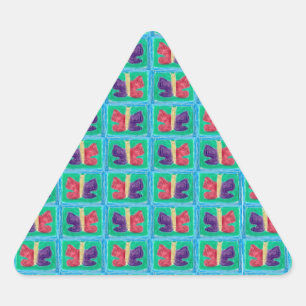 Adesivo Triangular Borboleta Colorida Original   Filtro   Básico  